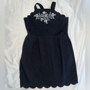 Janie and Jack scalloped black dress for girls